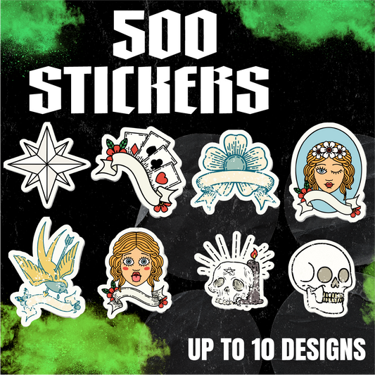500 Tattoo Artist Stickers.