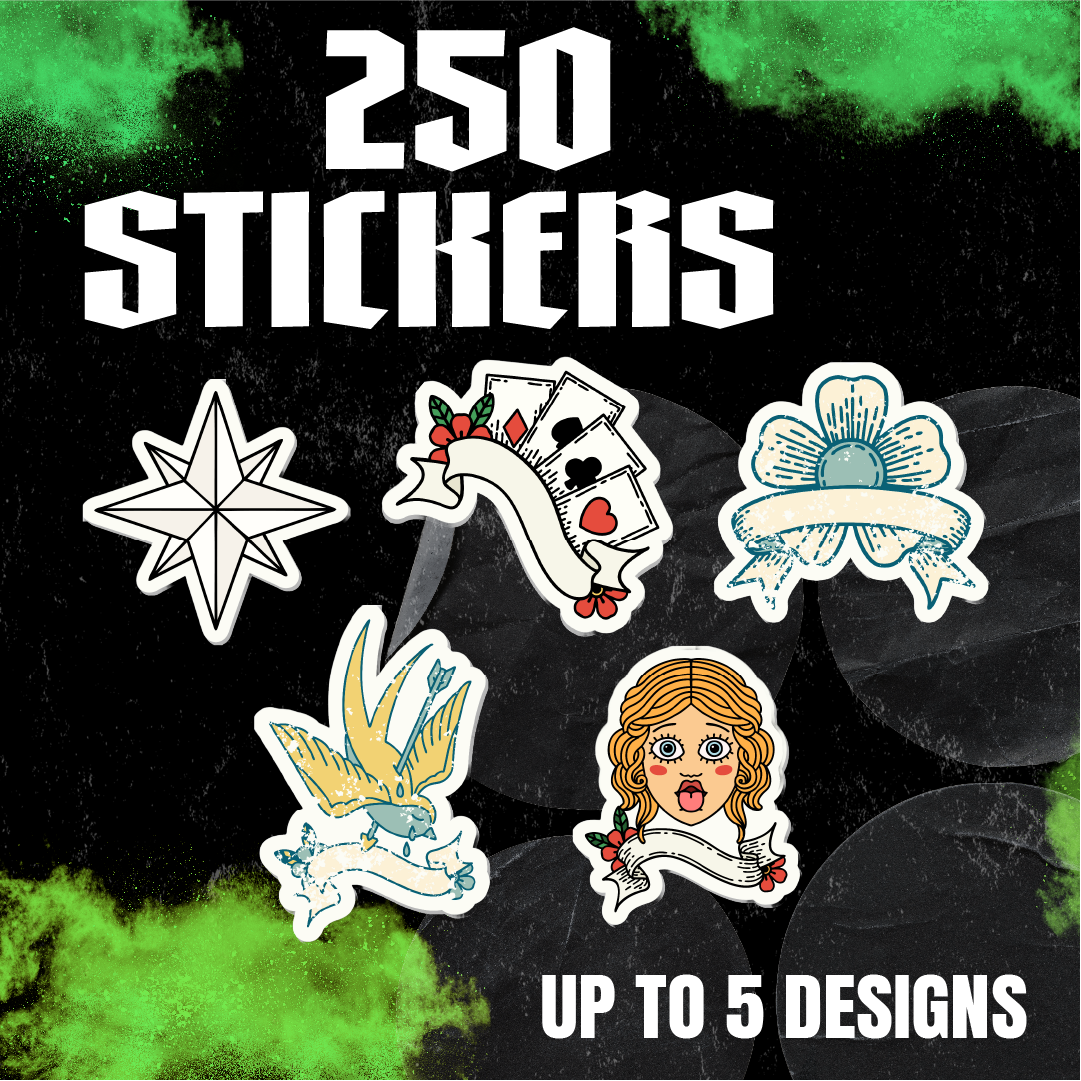 250 Tattoo Artist Stickers.