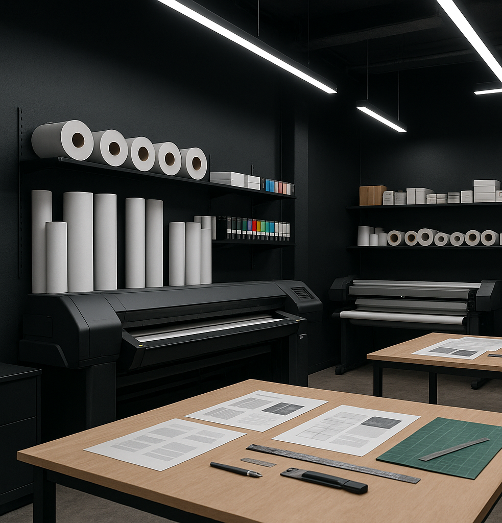 PRINTSHOP, BLACK WALLS
