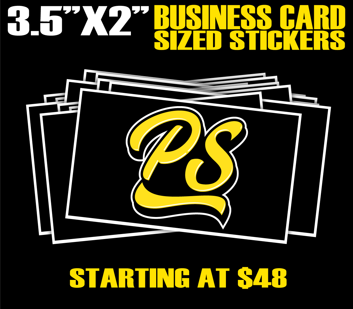 Business card sized stickers.